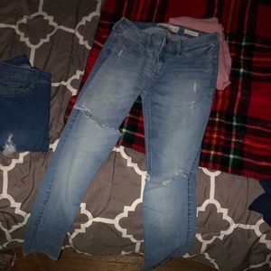 Hollister light wash ripped jeans